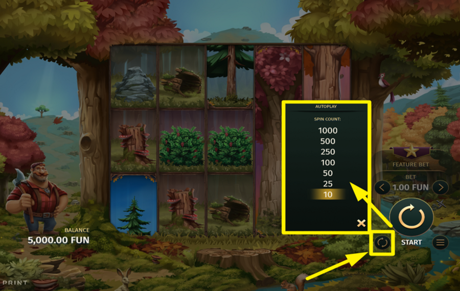 Big Stack Lumberjack ACTIVAR JUEGO AUTOMÁTICO.