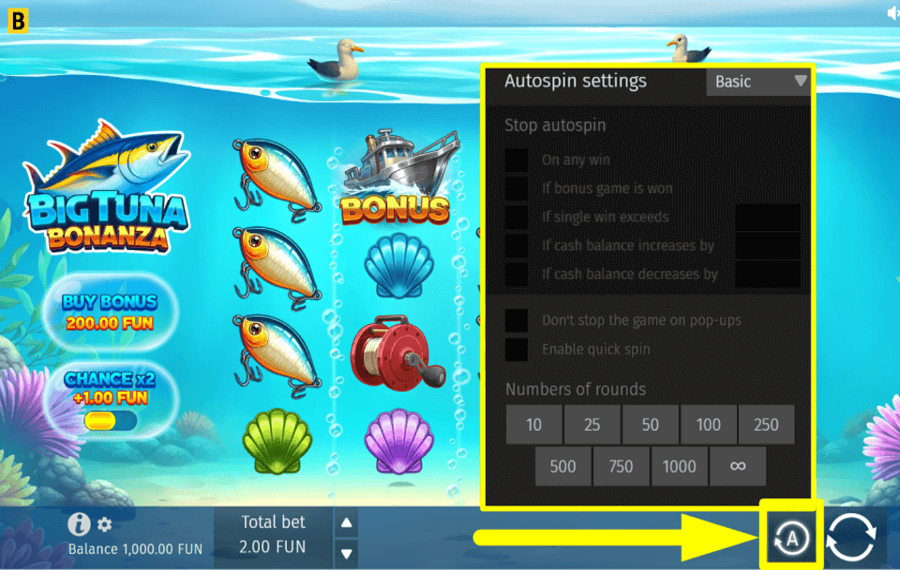 Big Tuna Bonanza WÄHLEN SIE AUTOPLAY.