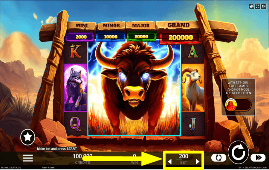 Big Wild Buffalo 2 PLACE YOUR WAGER.