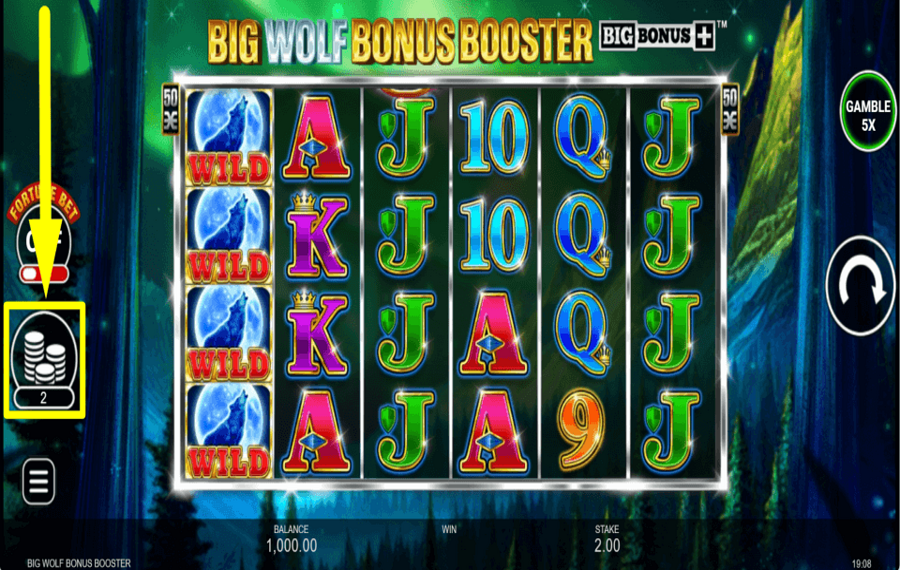 Big Wolf Bonus Booster Legen Sie Ihren Einsatz fest.