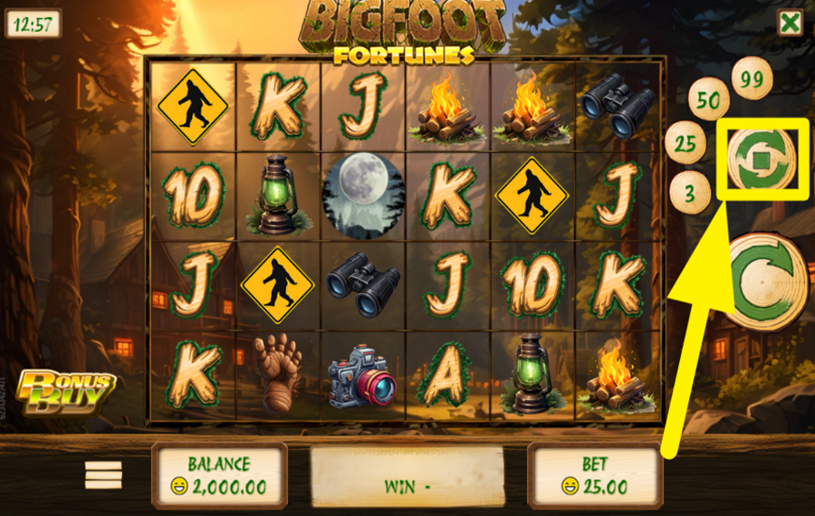 Bigfoot Fortunes WÄHLEN SIE AUTOMATISCHE SPINS.