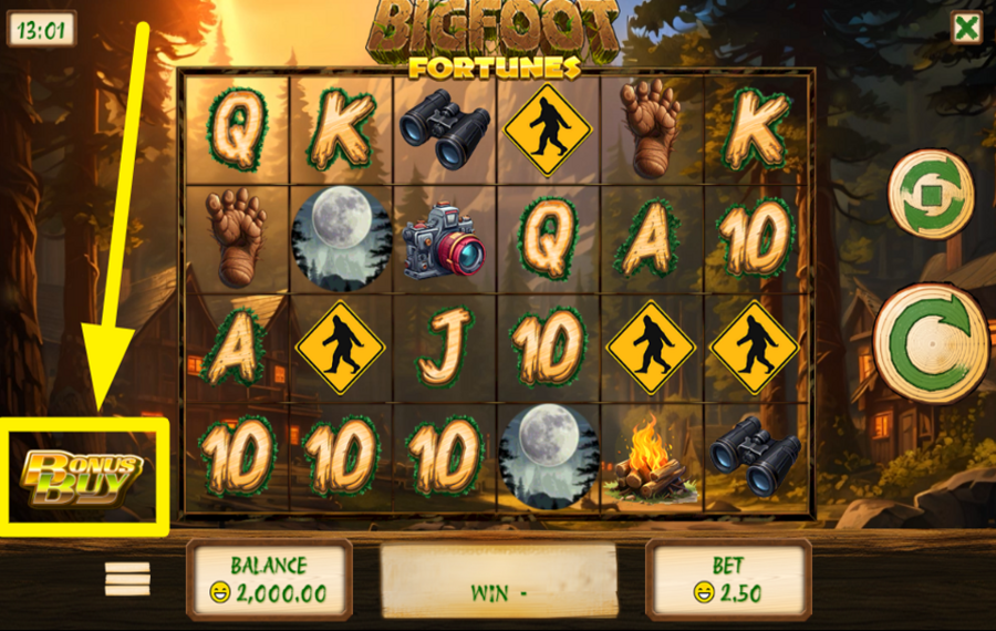 Bigfoot Fortunes KAUFEN SIE EINE BONUSFUNKTION.
