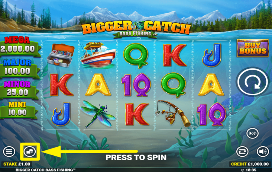 Bigger Catch Bass Fishing ИЗМЕНИТЕ СУММУ СТАВКИ.