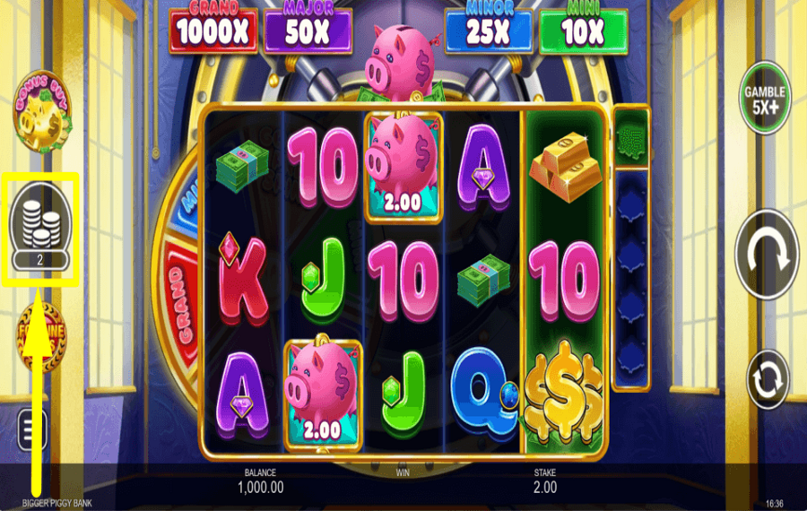 Bigger Piggy Bank PASSEN SIE DEN EINSATZ AN.