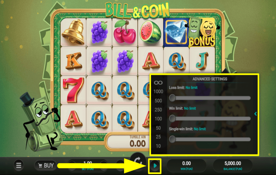 Bill and Coin NUTZEN SIE DIE AUTOPLAY-FUNKTION.