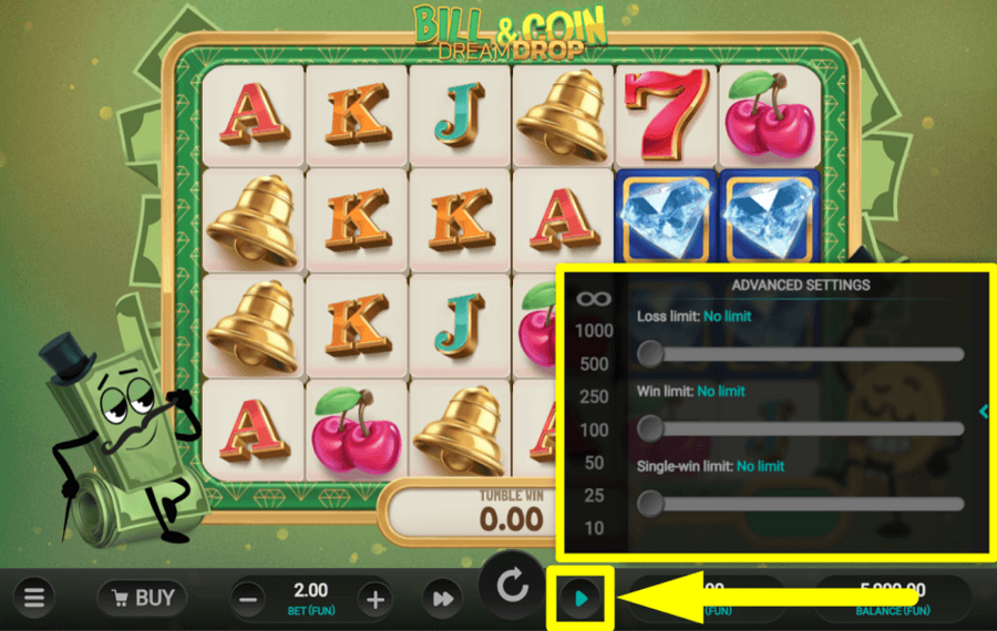 Bill and Coin Dream Drop GIRAR AUTOMÁTICAMENTE.