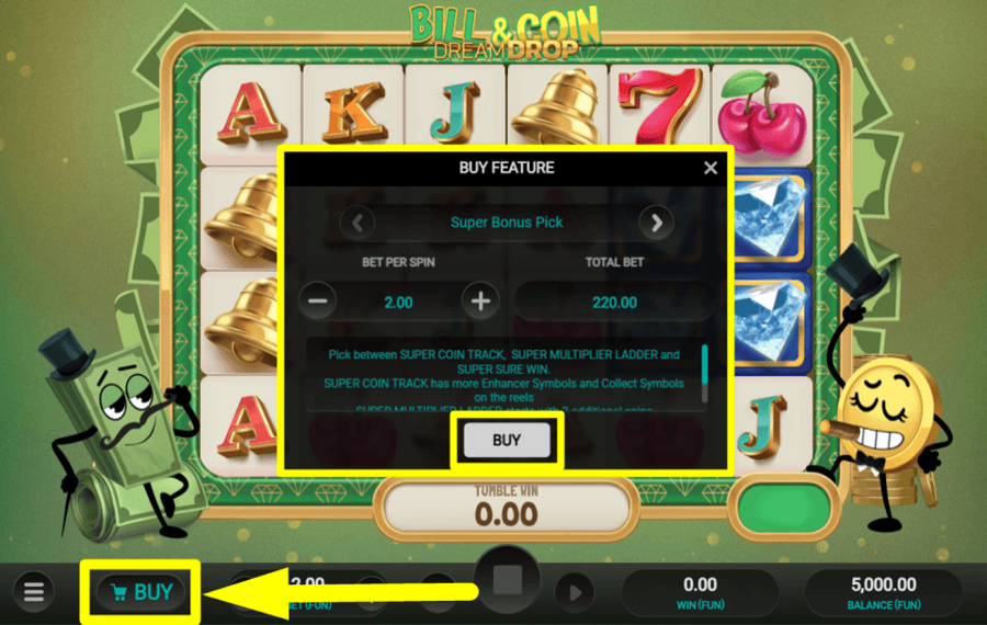 Bill and Coin Dream Drop COMPRAR CARACTERÍSTICAS.