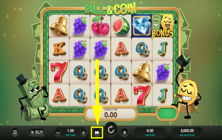 Bill and Coin AKTIVIEREN SIE SCHNELLE SPINS.