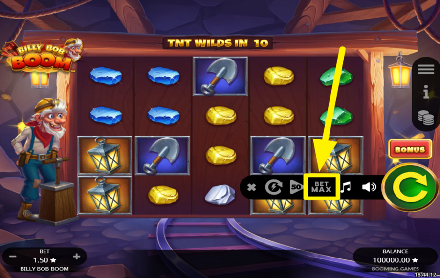 Billy Bob Boom ALLOCATE THE PEAK BETTING AMOUNT.