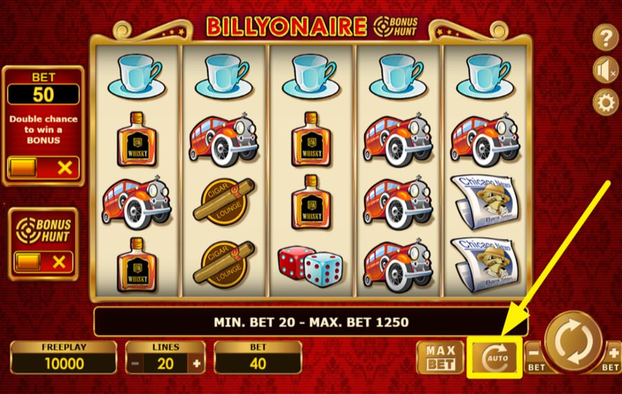 Billyonaire Bonus Hunt SPIN THE REELS AUTOMATICALLY.
