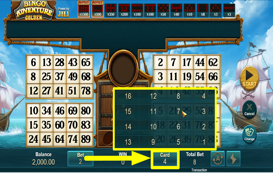 Bingo Adventure METTI LE TUE CARTE.