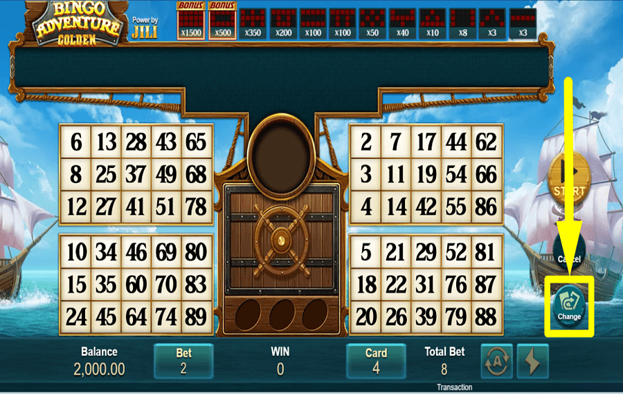 Bingo Adventure RIORDINA LE TUE CARTE.