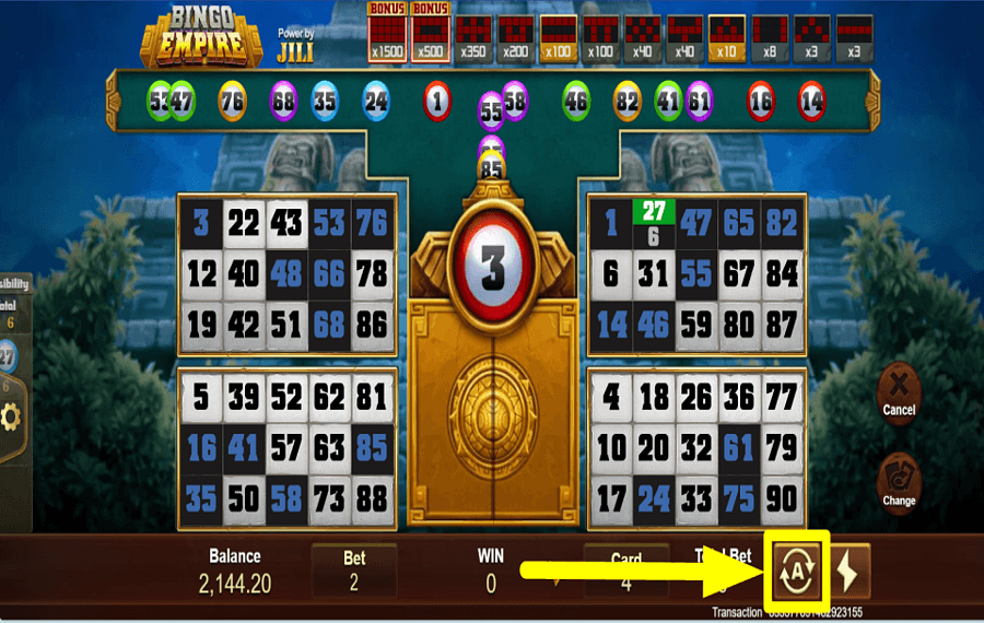 Bingo Empire AVVIA RIPRODUZIONE AUTOMATICA.