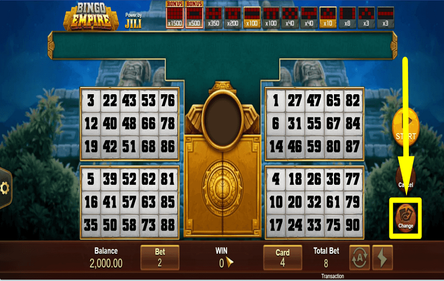 Bingo Empire DISTRIBUISCE LE CARTE IN MODO CASUALE.