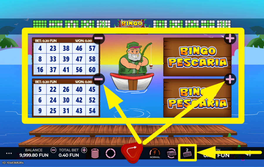 Bingo Pescaria DETERMINE THE NUMBER OF ACTIVE CARDS.