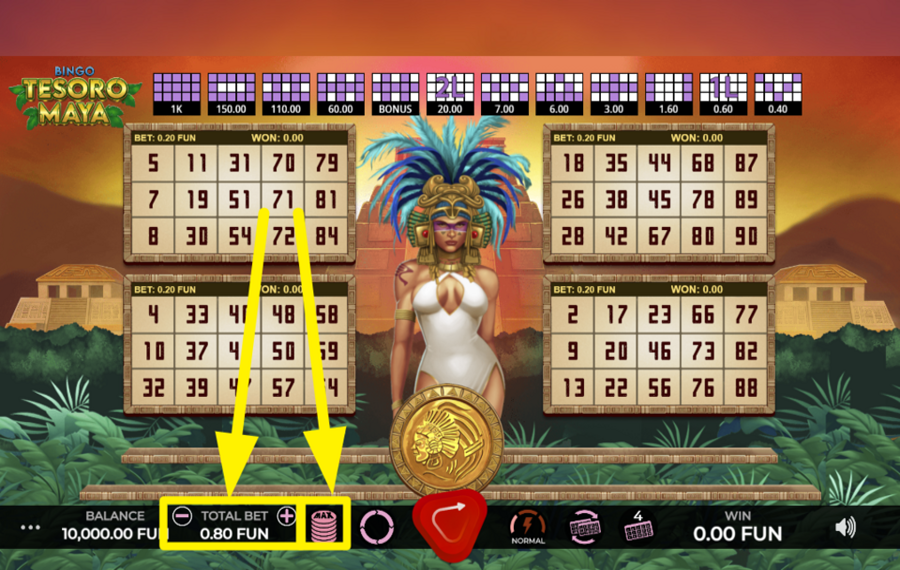 Bingo Tesoro Maya PLACE YOUR BET.