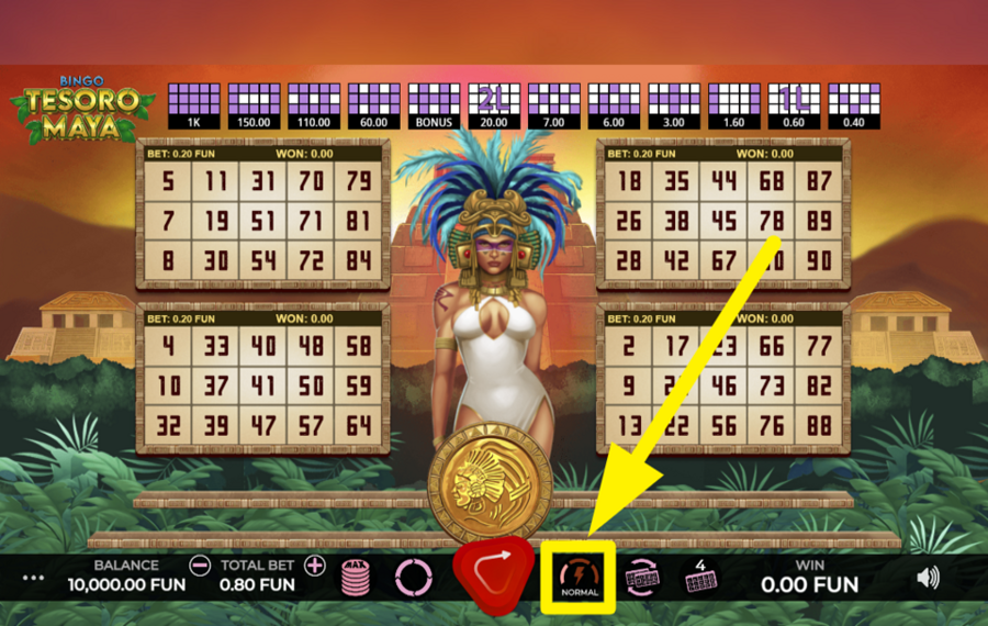 Bingo Tesoro Maya CHANGE THE SPEED.