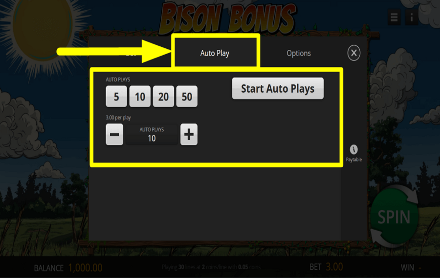 Bison Bonus PROCÉDER AUTOMATIQUEMENT.