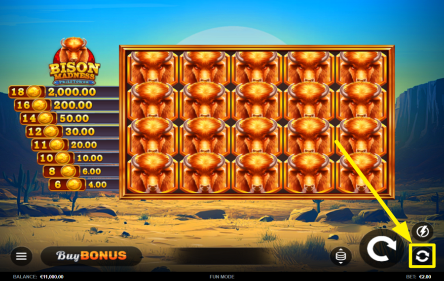 Bison Madness PrizeTower ACTIVATE AUTOMATIC SPINNING.