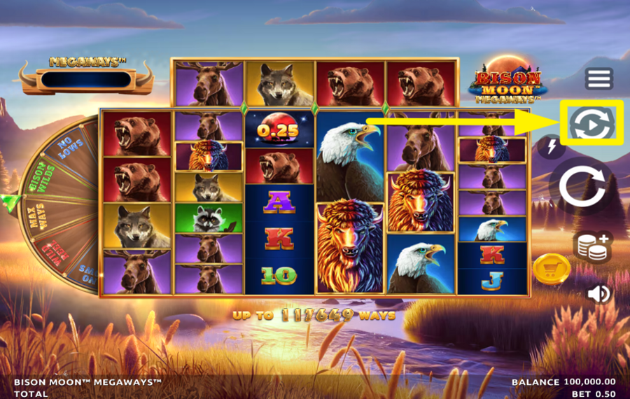 Bison Moon Megaways TRIGGER AUTOMATIC PLAY.