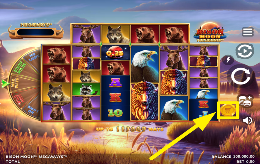 Bison Moon Megaways PICK A BONUS PACKAGE.