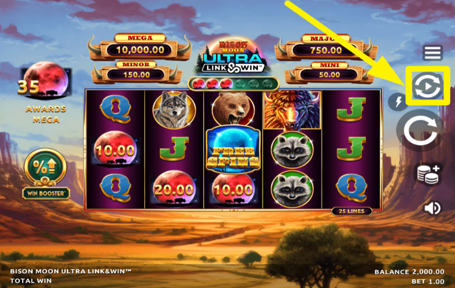 Bison Moon Ultra Link and Win UTILIZZARE LA RIPRODUZIONE AUTOMATICA.