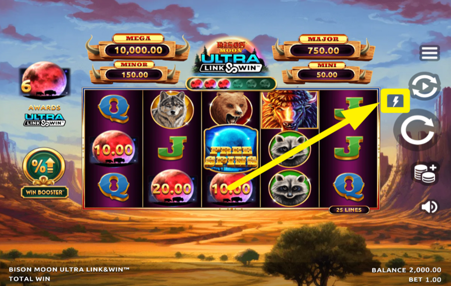 Bison Moon Ultra Link and Win ACCELERARE GLI SPIN.