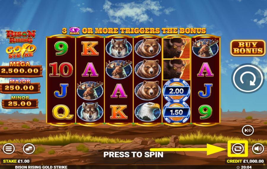 Bison Rising Gold Strike ВКЛЮЧИТЬ АВТОВОСПРОИЗВЕДЕНИЕ.