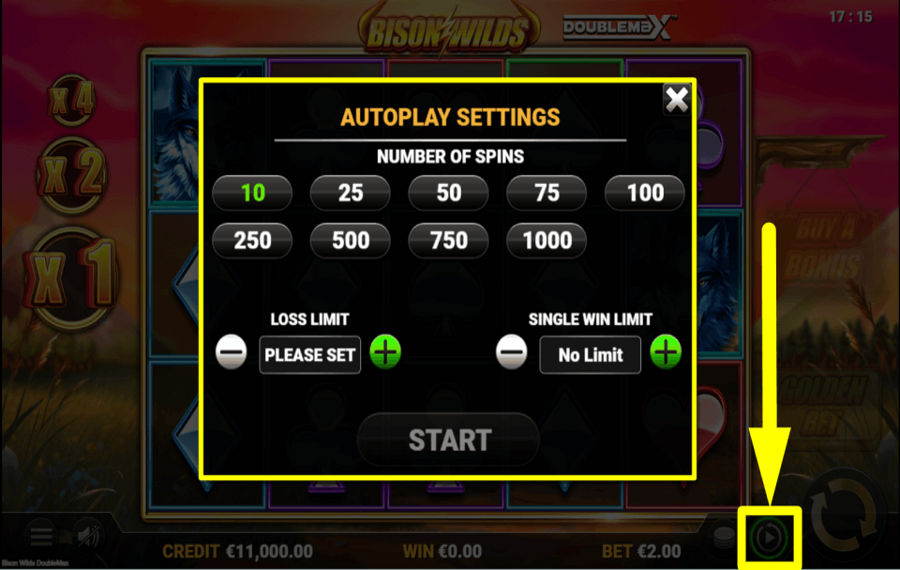 Bison Wilds DoubleMax CHOOSE AUTOMATIC SPINS.