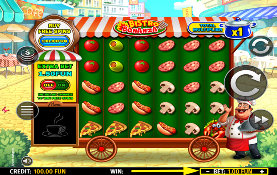 Bistro Bonanza ADJUST YOUR WAGER.