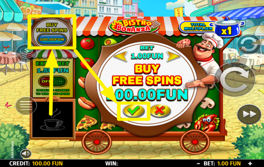Bistro Bonanza BUY FREE SPINS.