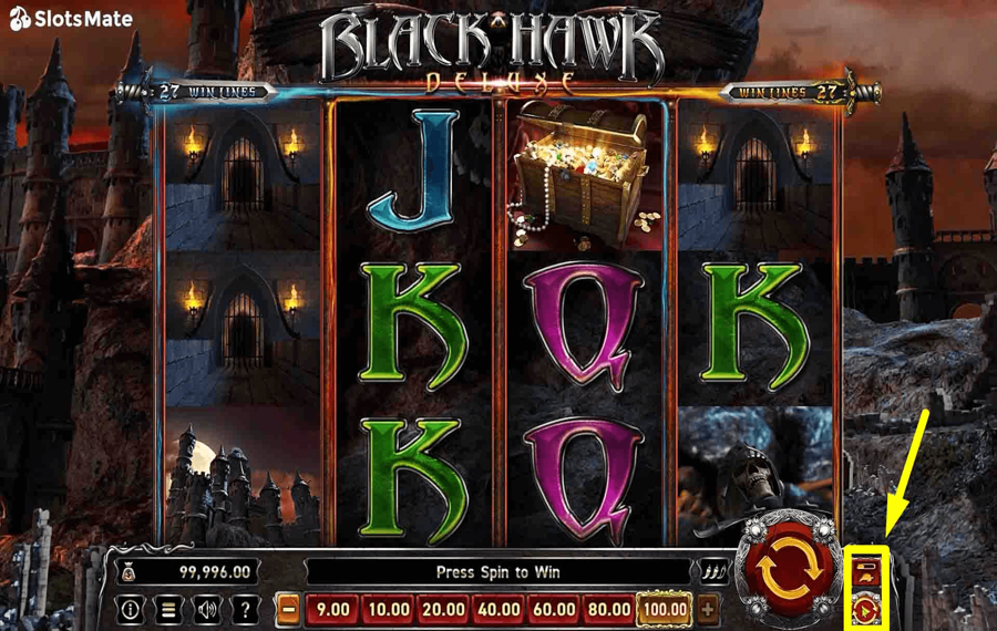 Black Hawk Deluxe Using the optional “Autoplay” and “Turbo” feature.