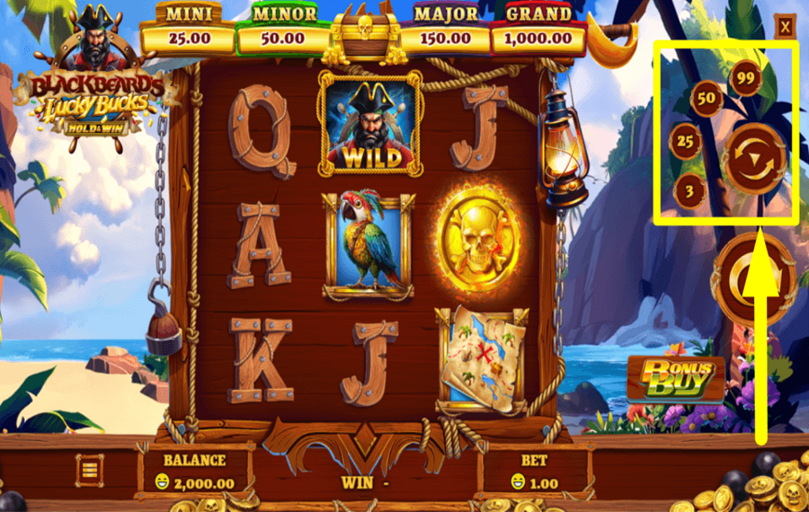 Blackbeards Lucky Bucks CONTINUA AUTOMATICAMENTE.