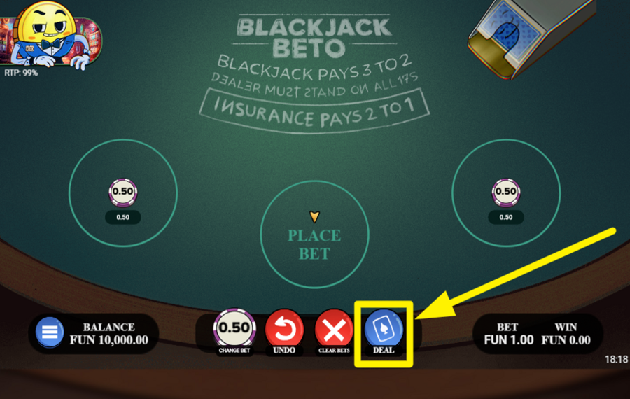 Blackjack Beto DISTRIBUEZ LES CARTES.