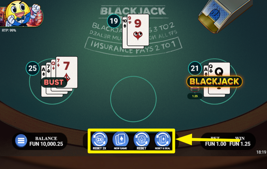 Blackjack Beto RÉPÉTEZ VOTRE DERNIER PARI.