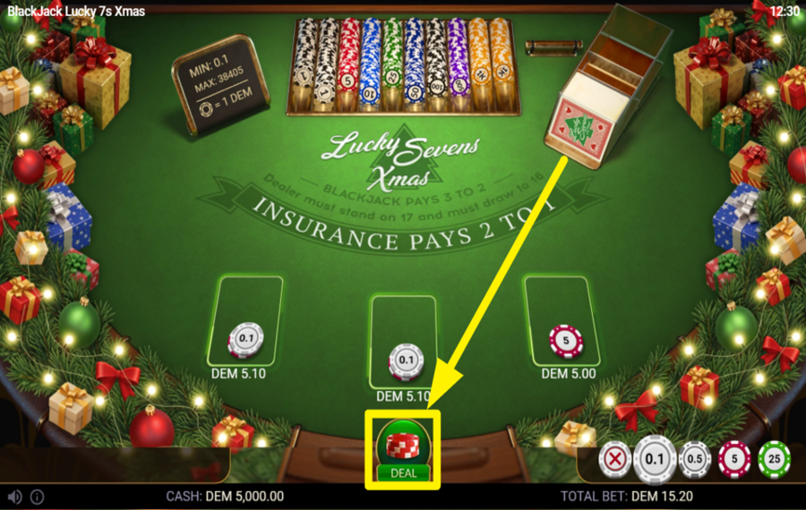 Blackjack Lucky 7s Xmas DISTRIBUITE LE CARTE!