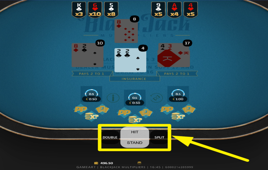 Blackjack Multipliers PASSEZ À L'ACTION.