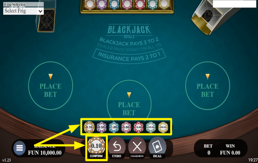 Blackjack Royale CHOISISSEZ VOTRE PARI.