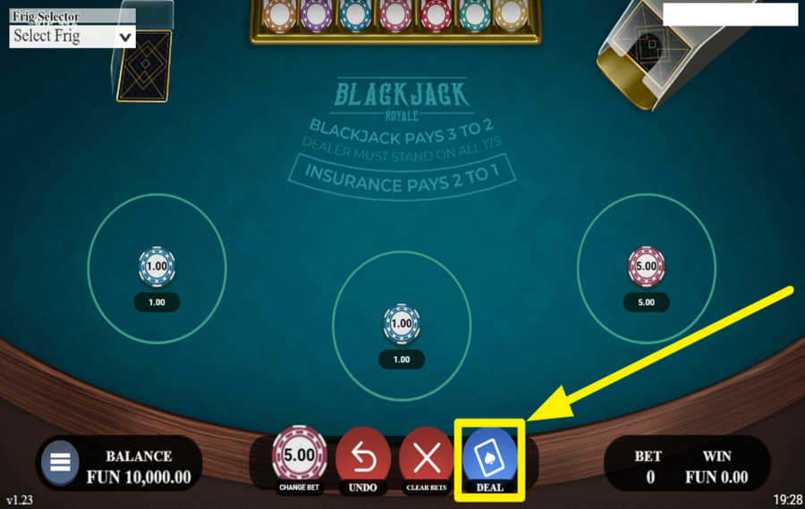Blackjack Royale DISTRIBUEZ LES CARTES.