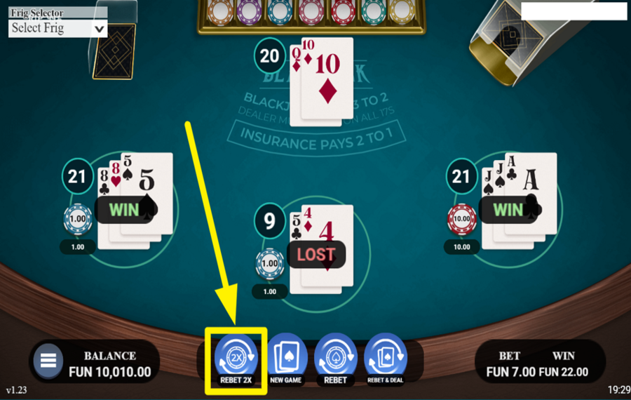 Blackjack Royale AUGMENTEZ VOTRE PARI PRÉCÉDENT.