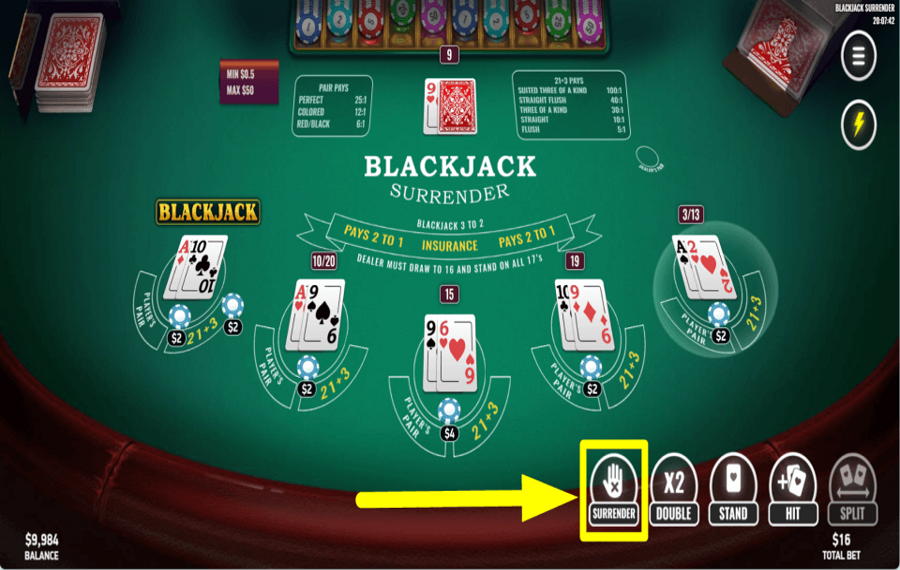 Blackjack Surrender СДАВАЙТЕСЬ, КОГДА ЭТО НУЖНО.
