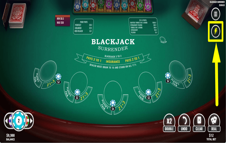 Blackjack Surrender АКТИВИРУЙТЕ ТУРБО-РЕЖИМ.