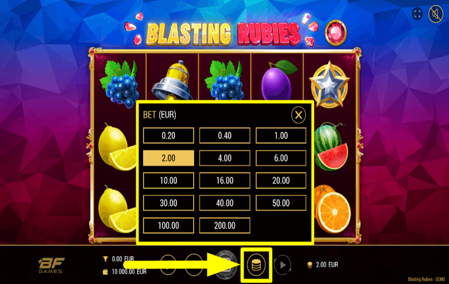 Blasting Rubies ВЫБЕРИТЕ РАЗМЕР СТАВКИ.