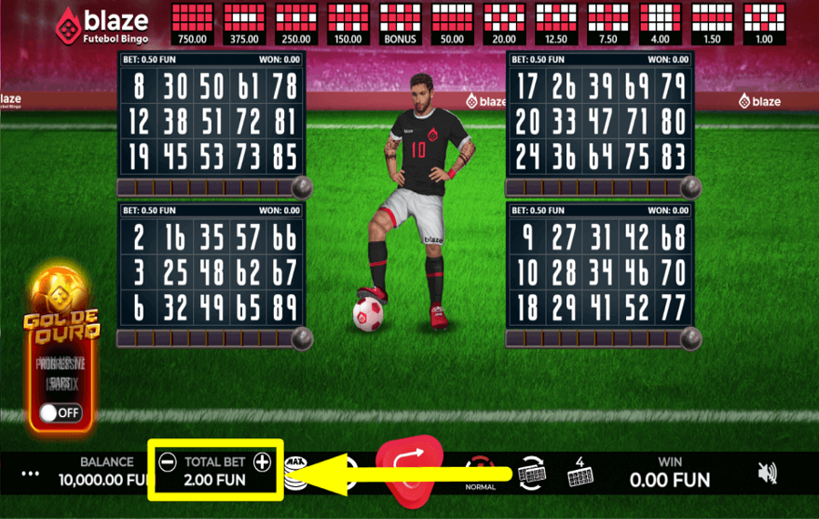 Blaze Futebol Bingo PLACE YOUR BET.