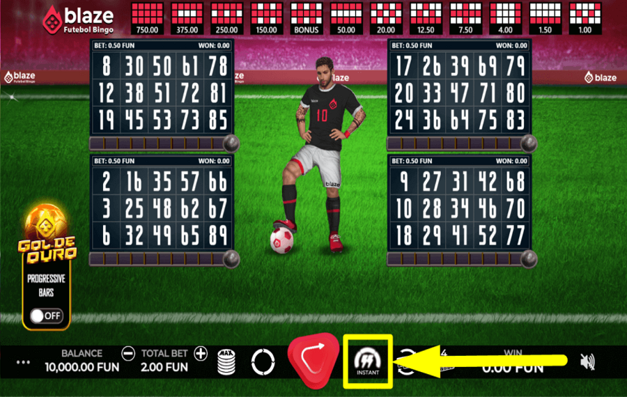 Blaze Futebol Bingo PICK UP THE PACE.