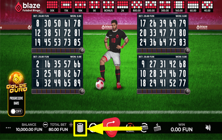 Blaze Futebol Bingo PLEDGE THE MAXIMUM AMOUNT.