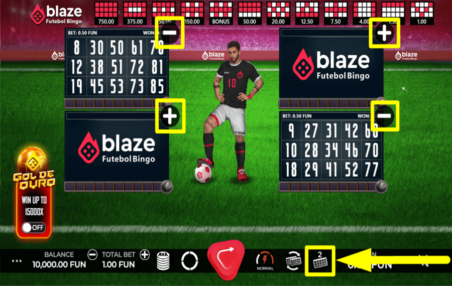 Blaze Futebol Bingo PICK YOUR CARDS.