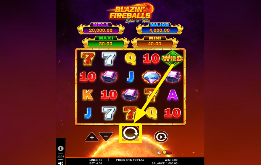 Blazin Fireballs Spin n Win SPIN FOR SUCCESS.