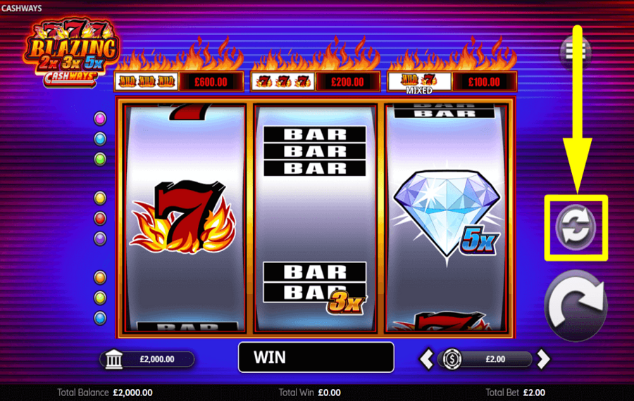 Blazing 777 2x 3x 5x Cashways SCEGLI RIPRODUZIONE AUTOMATICA.