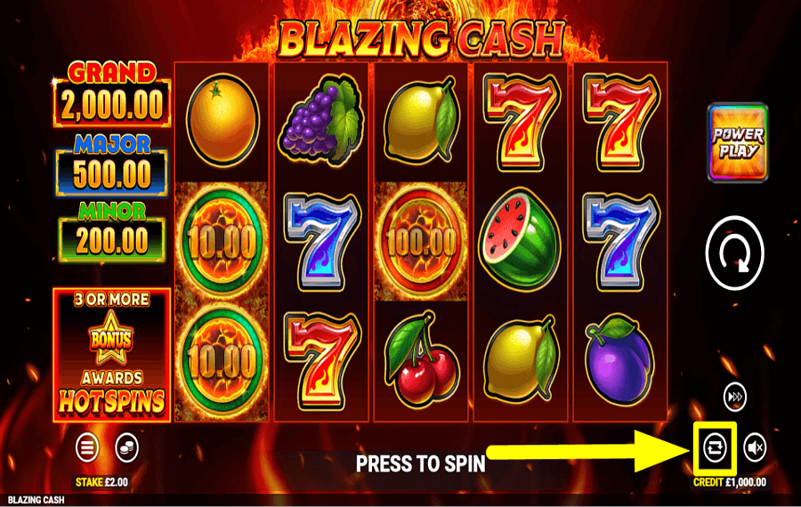 Blazing Cash SPIN AUTOMATICALLY.
